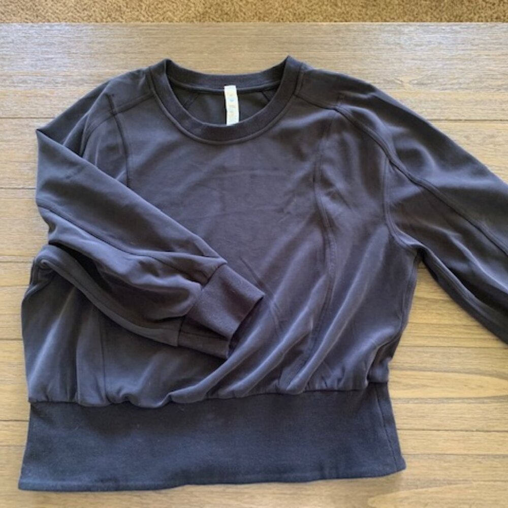 Lululemon Softstreme Ribbed Hem Pullover, Black Size 12